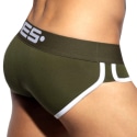 ES Collection Double Side Cotton Briefs - Khaki - White