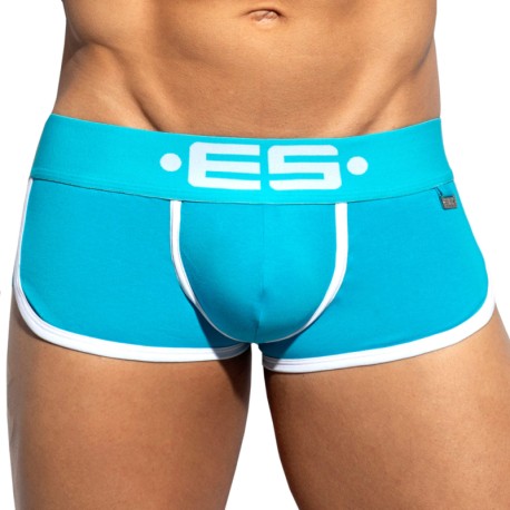 ES Collection Shorty Double Side Coton Turquoise - Blanc