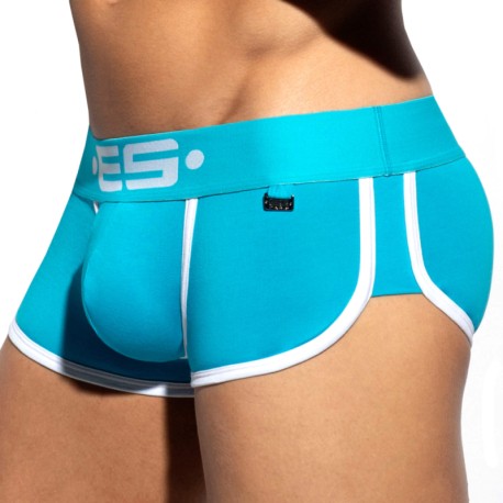 ES Collection Shorty Double Side Coton Turquoise - Blanc