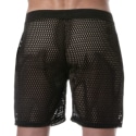 TOF Paris See Through Mesh Long Shorts - Black