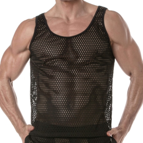 TOF Paris See Through Mesh Tank Top - Black