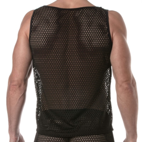 TOF Paris See Through Mesh Tank Top - Black