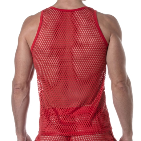 TOF Paris See Through Mesh Tank Top - Red