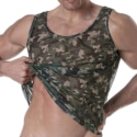 TOF Paris See Through Mesh Tank Top - Camouflage