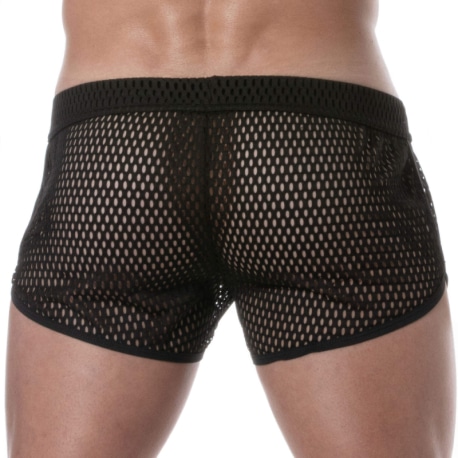 TOF Paris See Through Mesh Mini Shorts - Black