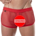 TOF Paris See Through Mesh Mini Shorts - Red