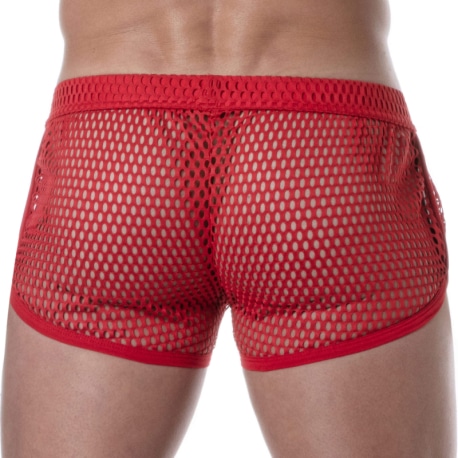 TOF Paris Mini Short See Through Mesh Rouge