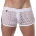 TOF Paris See Through Mesh Mini Shorts - White