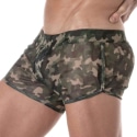 TOF Paris Mini Short See Through Résille Camouflage