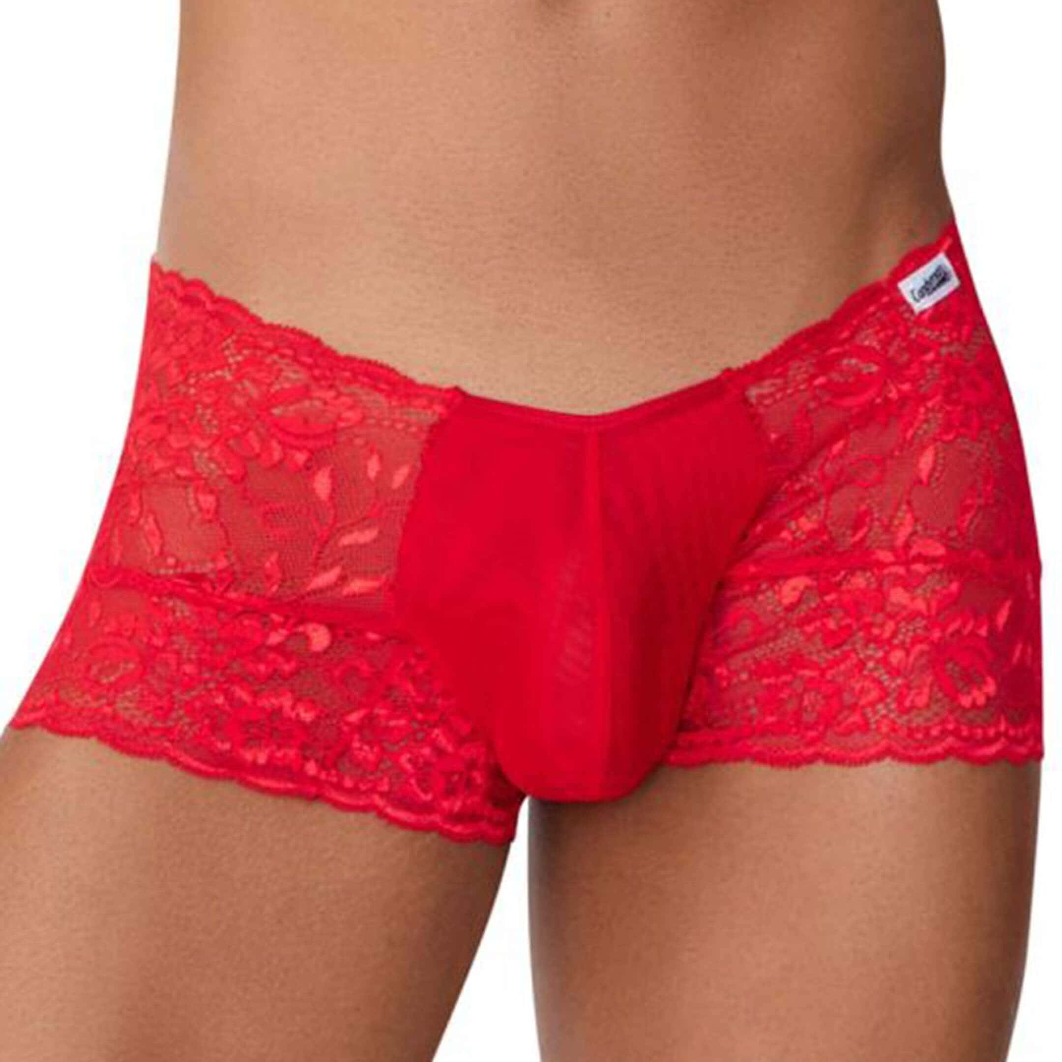 CandyMan Lace Trunks – Red S/M