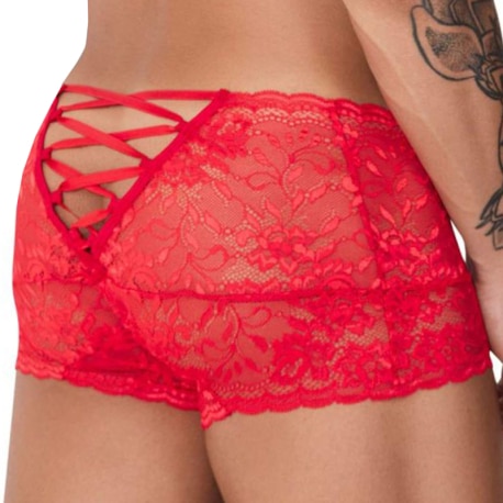 CandyMan Lace Trunks - Red