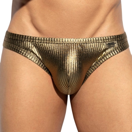 ES Collection Art Deco Metallic Briefs - Gold