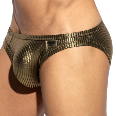 ES Collection Art Deco Metallic Briefs - Gold