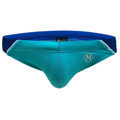 Marcuse Dazzle Swim Briefs - Turquoise - Navy