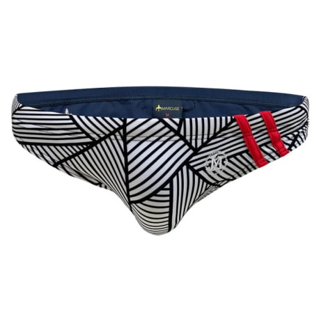 Marcuse Slip de Bain Obelisk Noir - Blanc