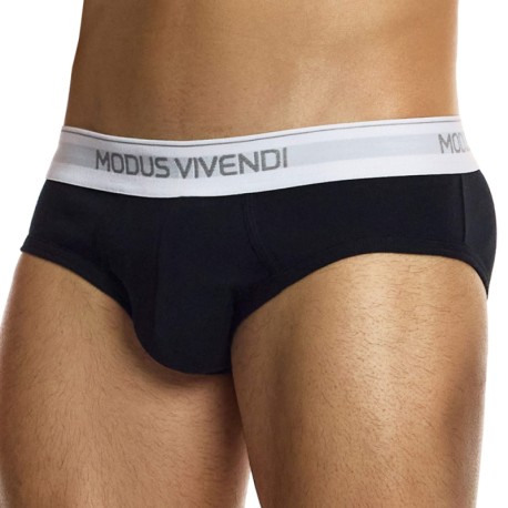 Modus Vivendi 3-Pack Staple Cotton Briefs - Black
