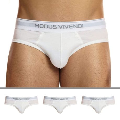 Modus Vivendi 3-Pack Staple Cotton Briefs - White