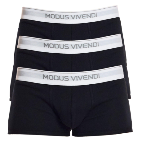 Modus Vivendi 3-Pack Staple Cotton Boxer Briefs - Black