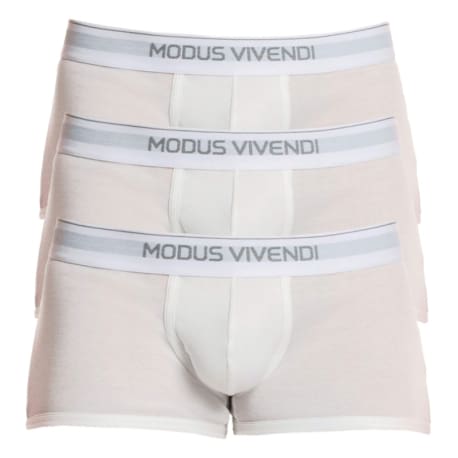 Modus Vivendi Lot de 3 Boxers Staple Coton Blancs