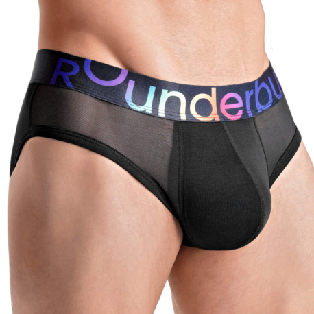 Rounderbum Rainbow Package Briefs - Black