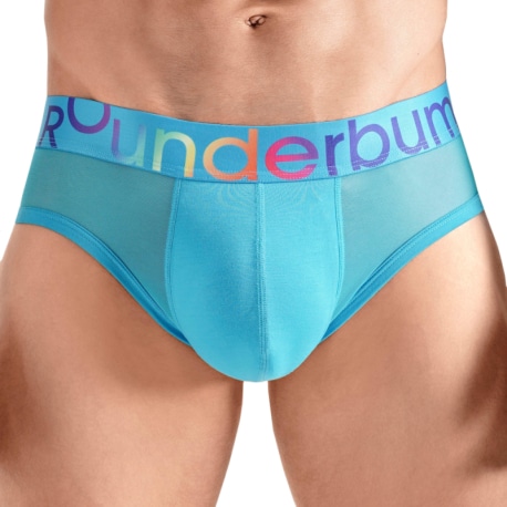 Rounderbum Rainbow Package Briefs - Turquoise