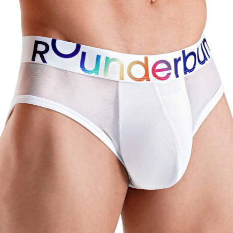 Rounderbum Rainbow Package Briefs - White