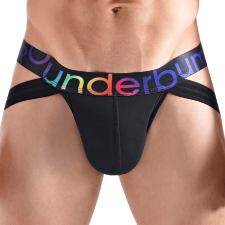 Rounderbum Rainbow Lift Jockstrap - Black