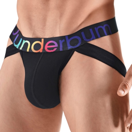 Rounderbum Rainbow Lift Jockstrap - Black