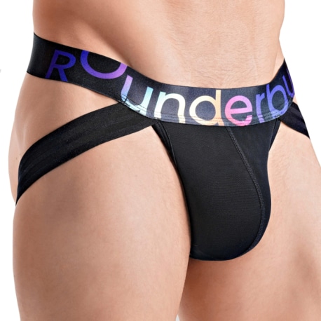 Rounderbum Rainbow Lift Jockstrap - Black