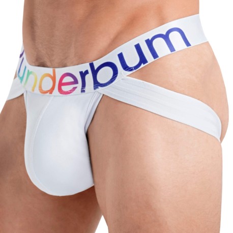 Rounderbum Jock Strap Lift Rainbow Blanc