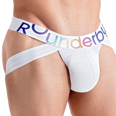 Rounderbum Jock Strap Lift Rainbow Blanc