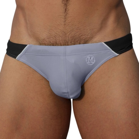 Marcuse Dazzle Swim Briefs - Grey - Black