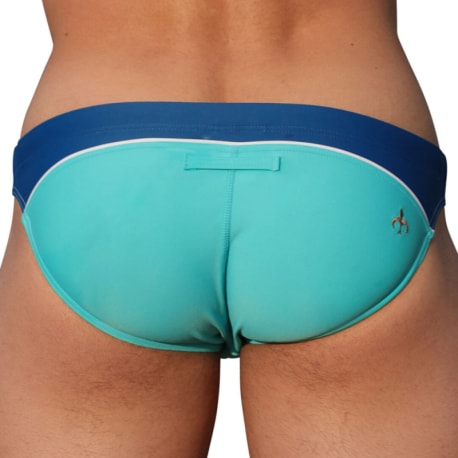 Marcuse Dazzle Swim Briefs - Turquoise - Navy