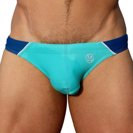 Marcuse Dazzle Swim Briefs - Turquoise - Navy