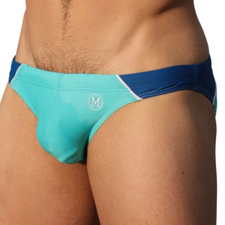 Marcuse Dazzle Swim Briefs - Turquoise - Navy