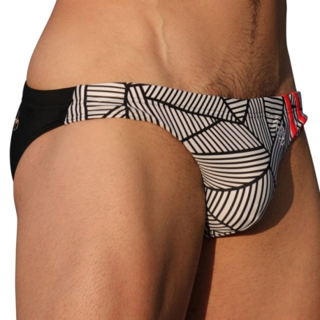 Marcuse Obelisk Swim Briefs - Black - White