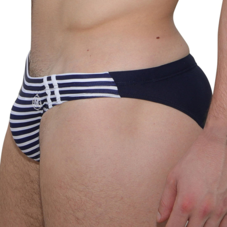 Marcuse Obelisk Swim Briefs - Navy Stripe