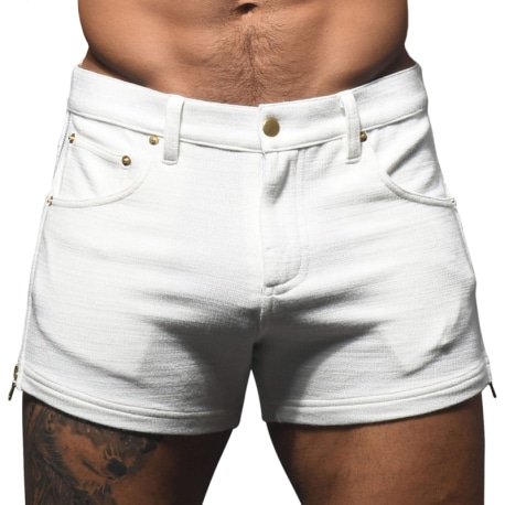 Andrew Christian Short Stretch Skinny Zip Blanc