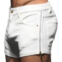 Andrew Christian Skinny Stretch Zip Shorts - White