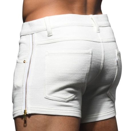 Andrew Christian Short Stretch Skinny Zip Blanc