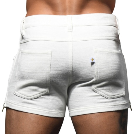 Andrew Christian Short Stretch Skinny Zip Blanc