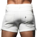 Andrew Christian Skinny Stretch Zip Shorts - White