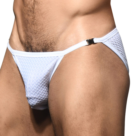 Andrew Christian Platinum Buckle Briefs - White