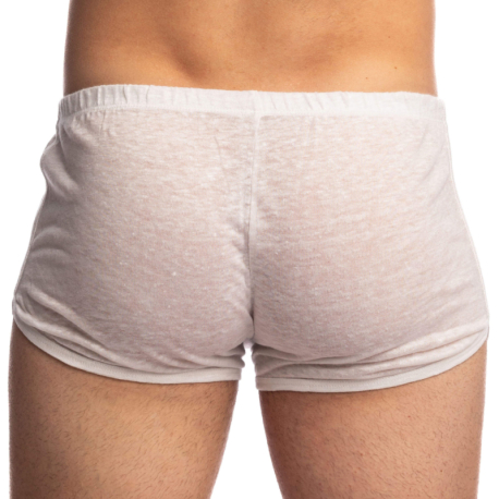 L'Homme invisible Nieuport Linen Freedom Shorts - White