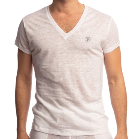 L'Homme invisible Nieuport V-Neck T-Shirt - White