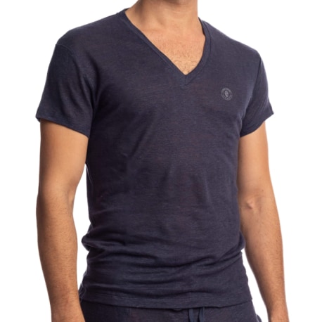 L'Homme invisible Nieuport V-Neck T-Shirt - Navy