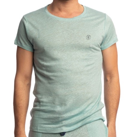 L'Homme invisible T-Shirt Col Rond Nieuport Bleu Turquoise