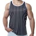 Pump! Striped Tank Top - Black - White