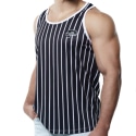 Pump! Striped Tank Top - Black - White