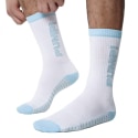 Pump! Frost Crew Socks - White - Sky Blue